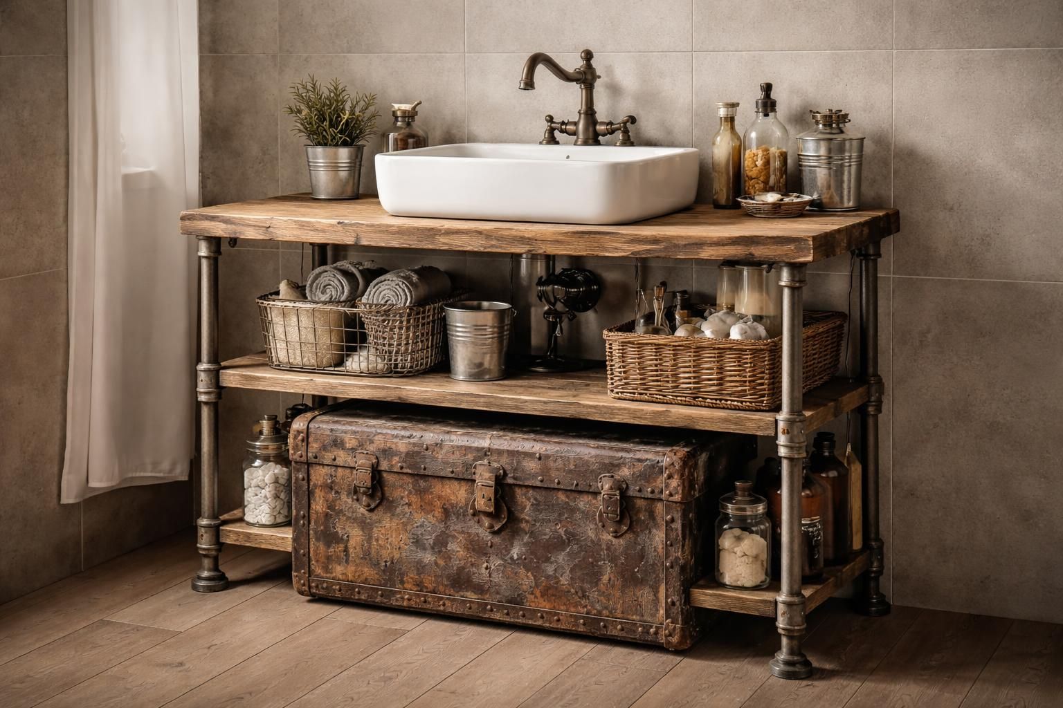 découvrez des idées créatives pour transformer de vieux objets en meubles uniques pour votre salle de bain, alliant récupération et style durable.