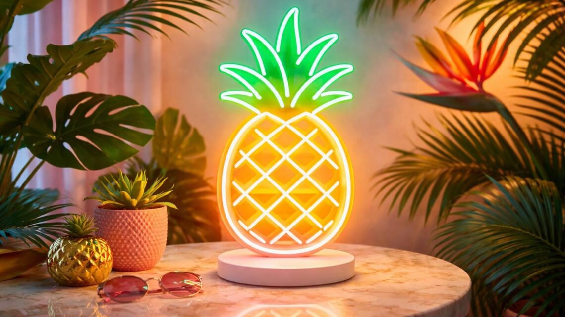 Lampe néon ananas : la touche tropicale et colorée pour votre décoration