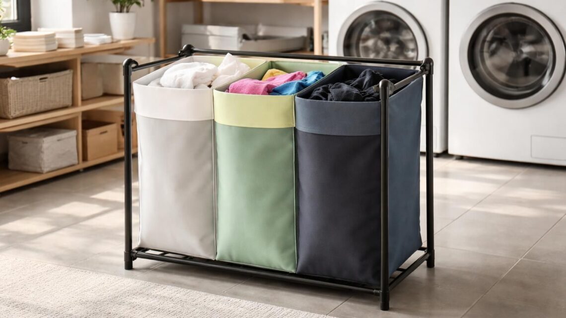 Panier à linge à 3 compartiments : facilitez votre tri pour une buanderie pro