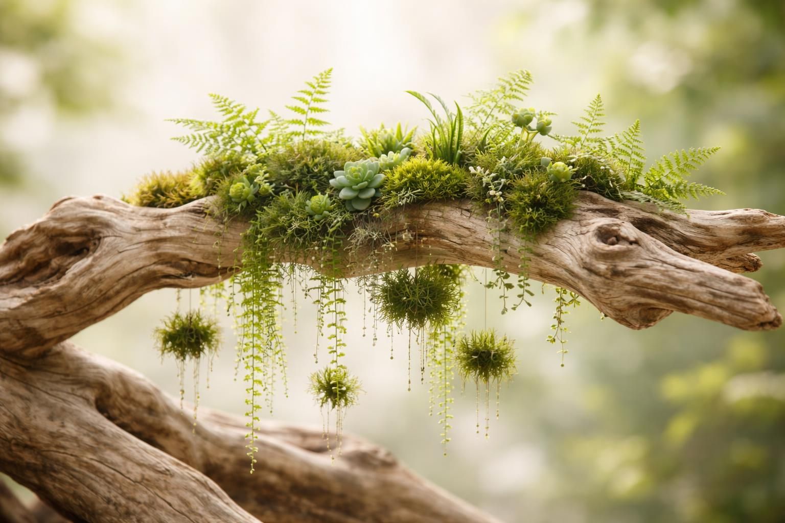 découvrez comment créer une composition végétale aérienne et zen avec une plante sur bois flotté, alliant naturel et élégance pour une décoration unique.
