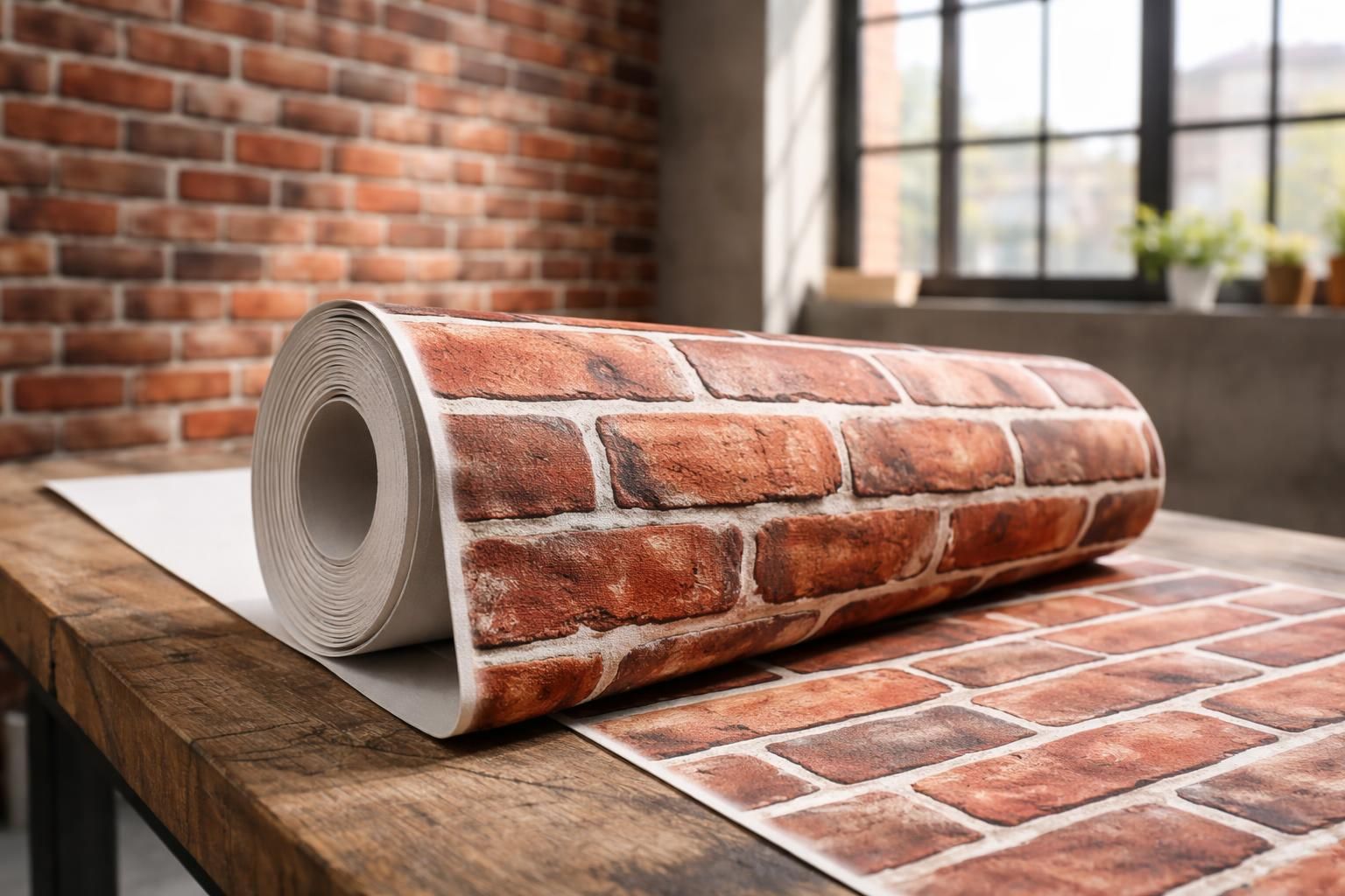 apportez une touche industrielle à votre intérieur avec notre rouleau de papier peint brique rouge, idéal pour créer un effet loft chaleureux et moderne sur vos murs.