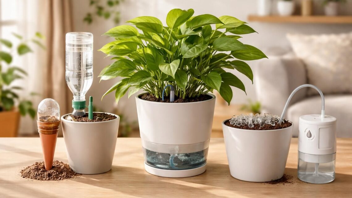 Réserve d&rsquo;eau pour plante d&rsquo;intérieur : 5 solutions pour vos absences