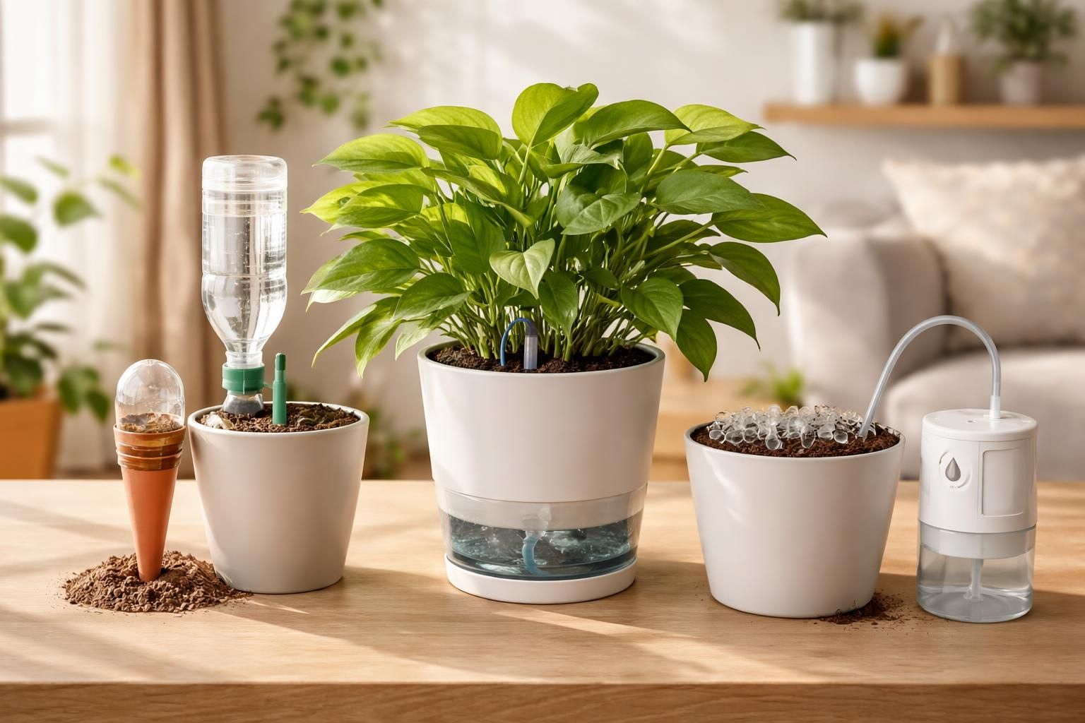 découvrez 5 solutions efficaces de réserve d'eau pour vos plantes d'intérieur afin de les garder hydratées pendant vos absences.