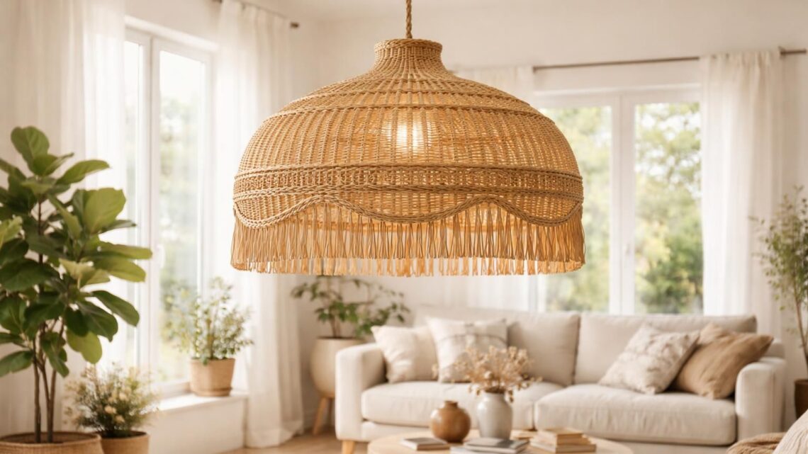 Suspension en rotin naturel : la touche bohème chic pour illuminer votre séjour