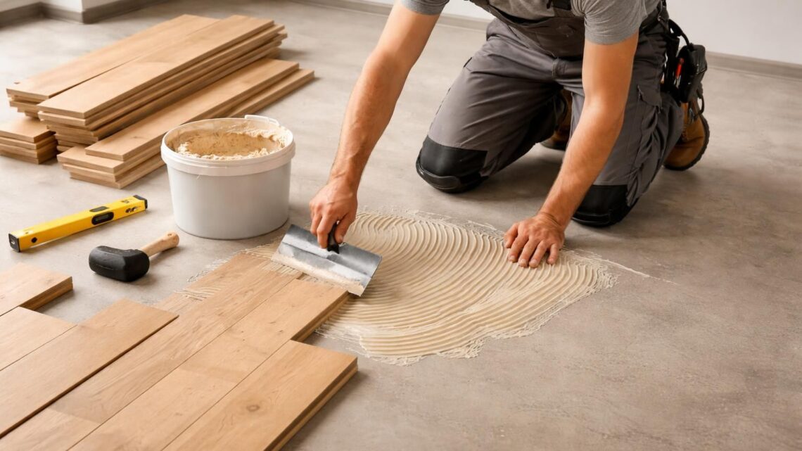 Tuto : comment poser du parquet collé sur une dalle béton ?