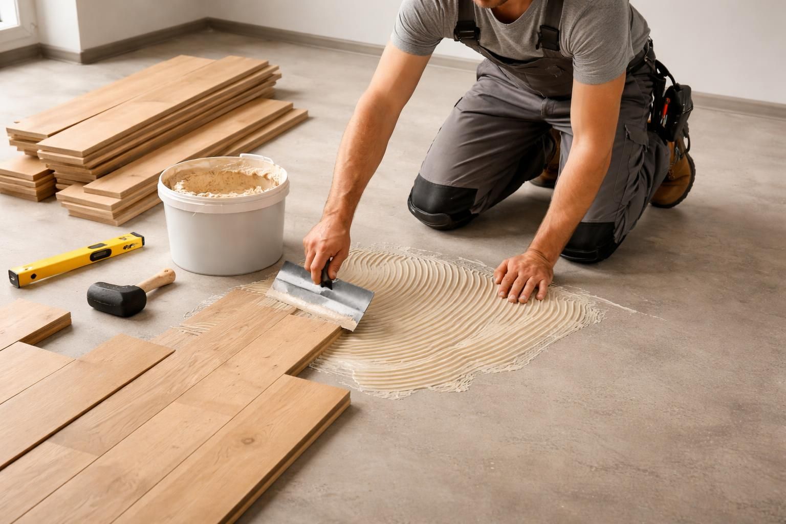 apprenez étape par étape comment poser du parquet collé sur une dalle béton grâce à notre tutoriel facile et complet, idéal pour un sol durable et esthétique.