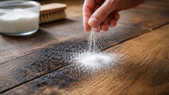 Utiliser le sel d&rsquo;oseille sur un parquet noirci