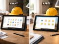 Avant/après : dossier chantier propre sur tablette Windows 10
