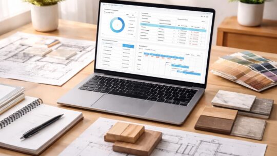 Rénovation : budget, devis et planning sur PC portable, au carré