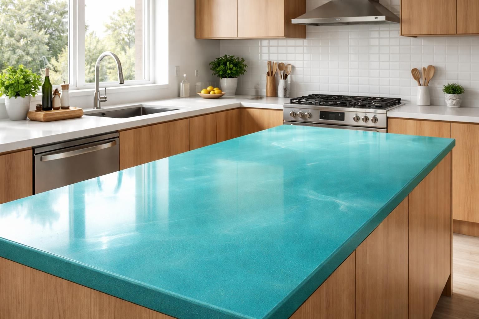 apportez une nouvelle vie à votre cuisine ou votre atelier en transformant votre plan de travail grâce à notre peinture spécialement conçue pour un rendu durable et esthétique.