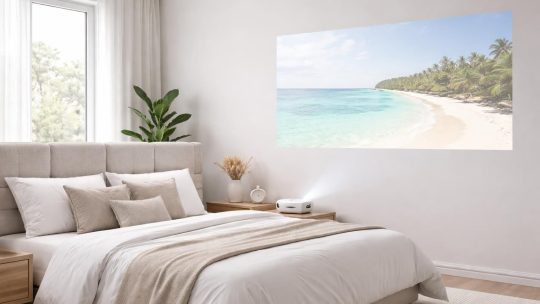 Chambre : tester une tête de lit avant achat avec vidéoprojecteur Acer