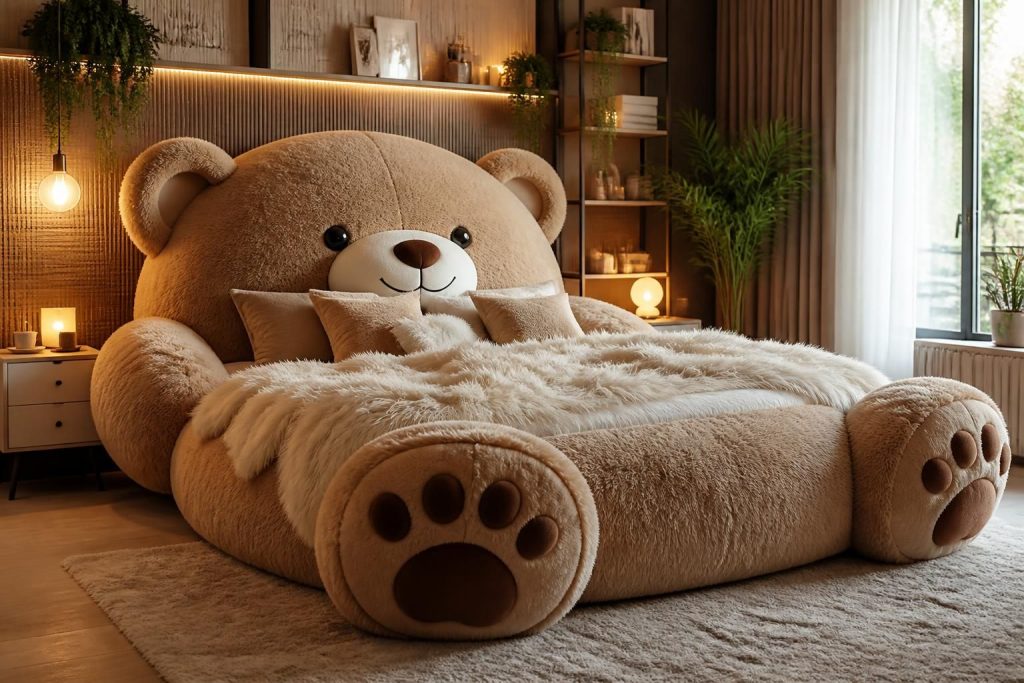 découvrez comment un lit en forme de nounours conçu pour deux personnes peut apporter une touche ludique et chaleureuse à votre chambre, alliant confort et originalité pour un espace unique.