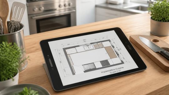Cuisine : définir l’implantation sur tablette Samsung Galaxy