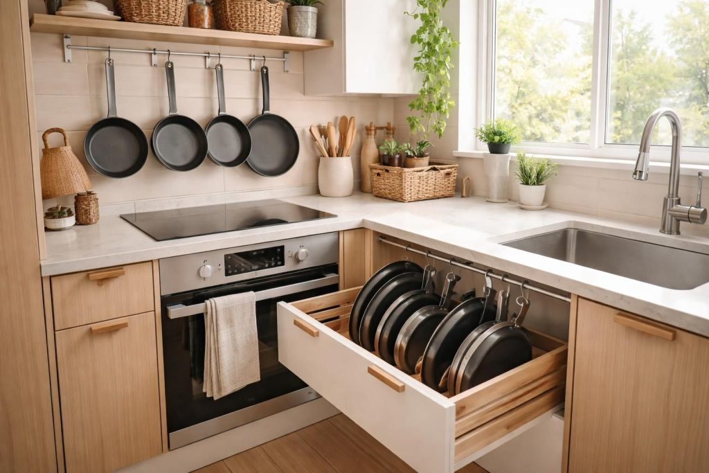 découvrez des astuces pratiques pour organiser le rangement des poêles dans une petite cuisine et éviter l'encombrement tout en optimisant votre espace.
