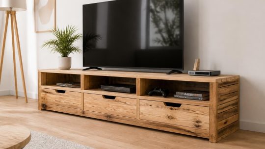 Meuble TV en palette : idées de rangements et câbles cachés